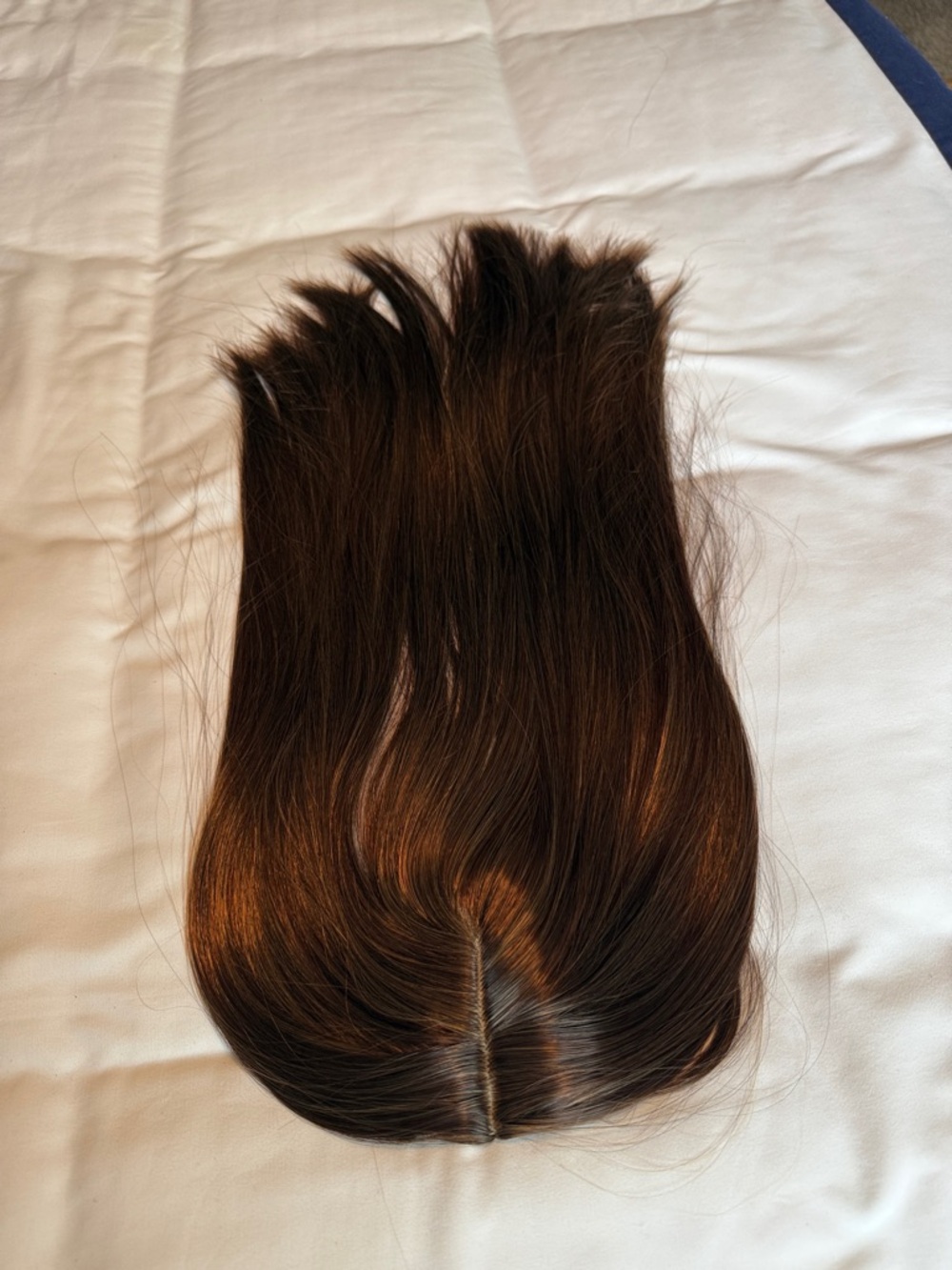 16” Brown highlighted Clip-In Hair Topper  human Hairpiece
